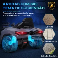 AIYAPLAY Carro Elétrico para Crianças Carro Lamborghini Revuelto com Bateria 12V  Faróis LED e Música 105x60x40 cm Cinza(m-6)