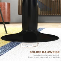 HOMCOM Ronde Eettafel, Poedergecoat Staal, MDF met Melamine, Antislip Voetjes, 70 x 74 cm, Zwart(m-5)