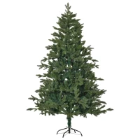 HOMCOM kunstkerstboom 1,8 m kerstboom dennenboom PVC PE metaal groen Ø 90 x 180 cm(m-11)