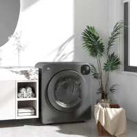 HOMCOM 6kg Vented Tumble Dryer, Freestanding, Wall Mounted, Stackable, Portable Dryer with 7 Programmers, Grey(m-2)