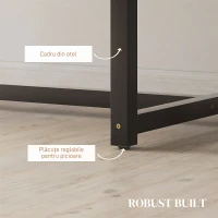 HOMCOM Masă Extensibilă pentru 4-6 Persoane Multifuncțională din Lemn și Oțel, 120-160x80x75,5 cm, Lemn Natural(m-5)