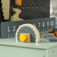 AIYAPLAY Dziecięcy Stół Warsztatowy, z zestawem narzędzi, solidny, dla dzieci 3-6 lat, 58 x 31 x 77,5 cm, Błękitny(m-9)