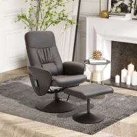 HOMCOM massagestoel met voetenbank 145° helling bruin(m-11)