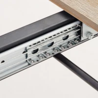 HOMCOM Masă Extensibilă pentru 4-6 Persoane Multifuncțională din Lemn și Oțel, 120-160x80x75,5 cm, Lemn Natural(m-8)