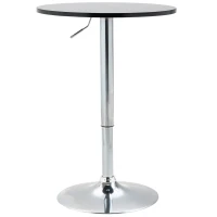 HOMCOM bartafel met draaibaar blad in hoogte verstelbaar zwart 61 x 70-90cm(m-13)