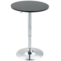 HOMCOM bartafel met draaibaar blad in hoogte verstelbaar zwart 61 x 70-90cm(m-15)