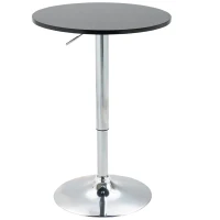 HOMCOM bartafel met draaibaar blad in hoogte verstelbaar zwart 61 x 70-90cm(m-14)