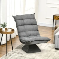 HOMCOM Relaxsessel Lesesessel, drehbar, Leinenoptik, 62 cm x 70 cm x 95 cm, Grau(m-11)