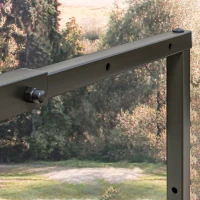 Outsunny Suport pentru Lemne din Metal, Suport Reglabil cu Cârlige în Formă de S, 40-65x25x100-150 cm, Negru(m-9)
