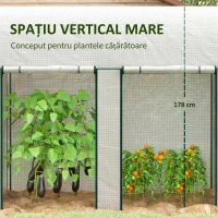 Outsunny Seră de Grădină, Seră pentru Plante cu 2 Uși Batante Rulante, Acoperire PE, Anti-UV, 2x1x1,78 m, Alb(m-4)