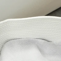HOMCOM Coș pentru Rufe de 88L, Portabil și Pliabil cu Mânere, Coș de Rufe din Bumbac Natural, Ø56x35,5 cm, Alb Crem(m-9)