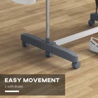 HOMCOM Uscător de Rufe Pliabil Tip Turn cu 6 Roți, Cârlige și 3 Rafturi Reglabile pentru Interior, 142x55x152 cm, Argintiu(m-7)