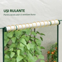 Outsunny Seră de Grădină, Seră pentru Plante cu 2 Uși Batante Rulante, Acoperire PE, Anti-UV, 2x1x1,78 m, Alb(m-6)
