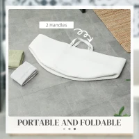 HOMCOM Coș pentru Rufe de 88L, Portabil și Pliabil cu Mânere, Coș de Rufe din Bumbac Natural, Ø56x35,5 cm, Alb Crem(m-6)