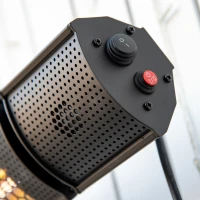 Outsunny Calefactor Exterior de Pared 1000/2000W Calefactor Eléctrico de Baño por Infrarrojo con Mando a Distancia 2 Niveles de Calor Ángulo Ajustable Protección IP55 Aluminio 67,5x10,5x7 cm Negro(m-9)