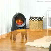 HOMCOM Incalzitor cu ventilator cu 3 moduri de incalzire cu temperatura reglabila si telecomanda, din ABS, 33,7x25,5x60,4 cm, negru(m-12)