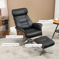 HOMCOM Fotel relaksacyjny z podnóżkiem, fotel telewizyjny z funkcją leżącą, fotel do odpoczynku(m-8)