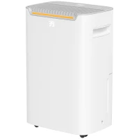 HOMCOM 20L/Day Dehumidifier with Continuous Drainage, 2.5L Water Tank, 24H Timer On/off, Digital Humidity Display, Air Filter, Dehumidifier for Home Damp, Bedroom, Condensation, Mould, Laundry Drying(m-11)