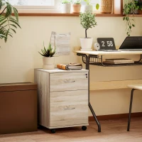 HOMCOM Two Drawer Lockable Filing Cabinet - Wood-Effect(m-2)