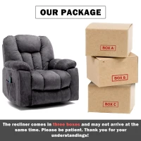 Power Massage Lift Recliner Chair with Heat & Vibration, Safety Motion Mechanism, USB Ports, Ergonomic 6 Points Vibration Massage Office Chair with Heating Massage Points - 100x95x102 cm, Dark Grey(m-6)