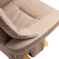 HOMCOM Fotel relaksacyjny z podnóżkiem, 360° obrotowy, 135° odchylany, oddychające pokrycie, 78 x 82,5 x 109 cm, brązowy(m-11)