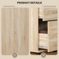 HOMCOM Two Drawer Lockable Filing Cabinet - Wood-Effect(m-6)