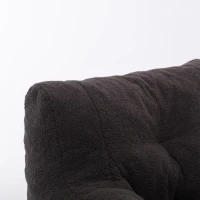Teddy Fabric Recliner Sofa with Soft Tufted Foam, No Assembly Required, Kids Chair for Bedroom, Study, Living Room, 100L x 94W x 70H cm, Dark Gray(m-6)
