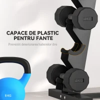 SPORTNOW Suport pentru Gantere cu 5 Niveluri Suport de Depozitare a Halterelor Otel pentru Sala de Gimnastica de Acasa suport pentru gantere, suport pentru gantere rack suport gantere antrenament acasa exercitii cu gantere suport greutati(m-5)