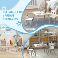 ZONEKIZ Kids Table and Chair Set, Toddler Table with 2 Chairs, Toddler Furniture Set, for Ages 3-8 Years - Grey(m-6)