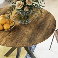 HOMCOM Stół Kuchenny dla 2 Osób, Okrągły, Stelaż z Malowanej Proszkowo Stali, Ø78 cm, Rustykalny Brąz(m-9)