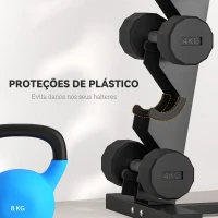 SPORTNOW Suporte para Halteres de 5 Níveis Suporte de Armazenamento para Halteres de Aço para Treinamento 35x33x66 cm Preto(m-5)