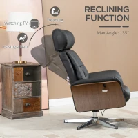 HOMCOM Fotel relaksacyjny z podnóżkiem, fotel telewizyjny z funkcją leżącą, fotel do odpoczynku(m-4)