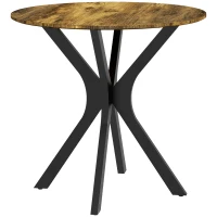 HOMCOM Stół Kuchenny dla 2 Osób, Okrągły, Stelaż z Malowanej Proszkowo Stali, Ø78 cm, Rustykalny Brąz(m-10)