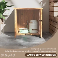 Outsunny Armário de Jardim Abrigo de Madeira para Exterior com 2 Portas Magnéticas Abrigo para Ferramentas 77x55x72 cm Marrom(m-4)