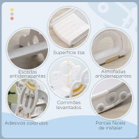 AIYAPLAY Escorregador para Crianças de 18-36 Meses com 3 Degraus Antiderrapantes 157x46,5x80 cm Cinza(m-5)