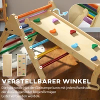 AIYAPLAY 5-in-1 Kinder Klimtoestel met Helling, Brug, Driehoekige Ladder, 18-48 Maanden, Bont(m-6)