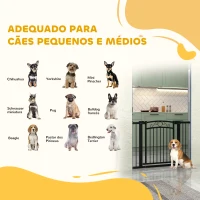 PawHut Barreira de Segurança para Cães Extensível 76-102 cm Barreira para Animais de Estimação com 2 Extensões Preto(m-4)