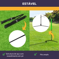 SPORTNOW Kit de Badminton de 7 Peças Jogo de Badminton com 2 Raquetes 3 Badminton 2 Raquetes de Pickleball 2 Bolas de Pickleball Bola de Voleibol e Rede com Suporte Preto e Verde(m-6)