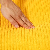 HOMCOM Tweezitsbank in elegant Scandinavisch ontwerp, stevig houten frame, tot 150 kg, 117 x 56,5 x 77 cm, Geel(m-8)