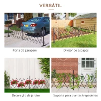 Outsunny Cerca de Jardim de Liga de Alumínio Vedação Metálica Extensível com Rodas para Decoração 405x31x103,5 cm Marrom Escuro(m-4)