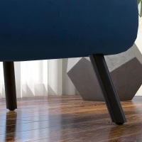 HOMCOM Canapea Extensibilă cu Spătar Reglabil pe 5 Nivele, Canapea Pat Individuală Pliabilă cu Perne, 63x73x81 cm, Albastru(m-9)