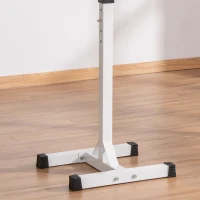 HOMCOM Heavy Duty Weight Bar Barbell Squat Stand Barbell Rack Spotter, for Home, Gym - Black(m-8)