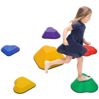 AIYAPLAY 6-Piece Heart-Shaped Kids Balance Stepping Stones and Motor Skills, Multicoloured(m-1)