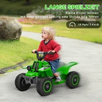AIYAPLAY Elektrisch Quad Bike voor Kinderen, op batterijen, voor- en achteruitrijfunctie, LED-lampjes, 18-36 Maanden, Groen(m-5)