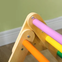 AIYAPLAY Triângulo de Escalada de Madeira 2 em 1 Escalada para Crianças de 18-48 Meses com Rampa para Deslizar ou Escalar 147x64,5x63 cm Multicor(m-9)