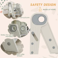 AIYAPLAY Foldable & Adjustable Toddler Tower with Handle, Non-Slip, Grey(m-6)