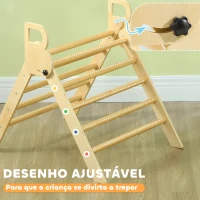 AIYAPLAY Triângulo de Escalar de Madeira Dobrável Triângulo de Aprendizagem para Desenvolver Habilidades de Equilíbrio e Coordenação 82x66x71 cm Madeira(m-4)