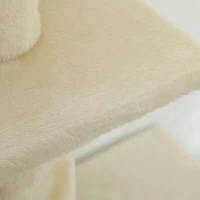 PawHut Arranhador para Gatos do Chão ao Teto 225-275 cm Torre para Gatos com Múltiplas Plataformas Sistema Anti-Tombo Creme(m-8)