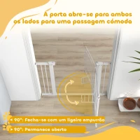 PawHut Barreira de Segurança para Cães Extensível 76-102 cm Barreira para Animais de Estimação com 2 Extensões e Porta Pequena Branco(m-7)