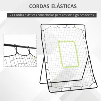 HOMCOM Rede de Beisebol Rede para Prática de Beisebol e Softbol com Estrutura Metálica e Ganchos 123x90x174 cm Preto(m-6)